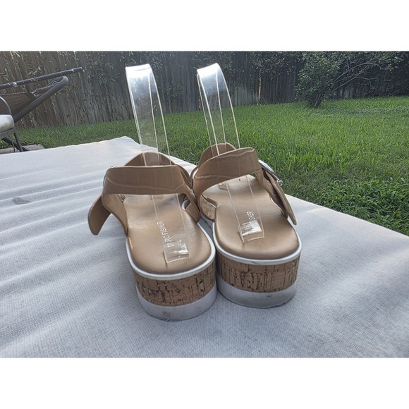 Marc Fisher Gordy Size US 9.5M Women's Strappy Wedge Sandals Dark Natural - Picture 3 of 15